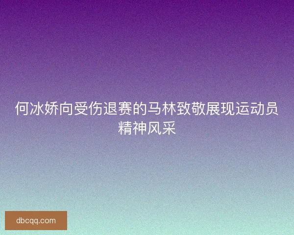 何冰娇向受伤退赛的马林致敬展现运动员精神风采