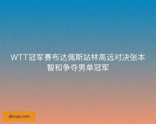 WTT冠军赛布达佩斯站林高远对决张本智和争夺男单冠军