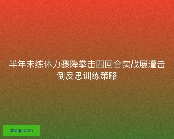 半年未练体力骤降拳击四回合实战屡遭击倒反思训练策略